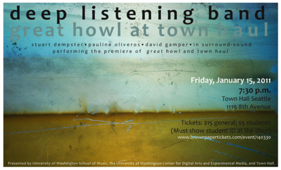 DEEP LISTENING BAND: ‘GREAT HOWL AT TOWN HAUL’