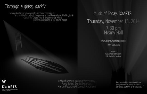 DXARTS Fall Concert - November 13, 2014,  Meany Hall UW Campus