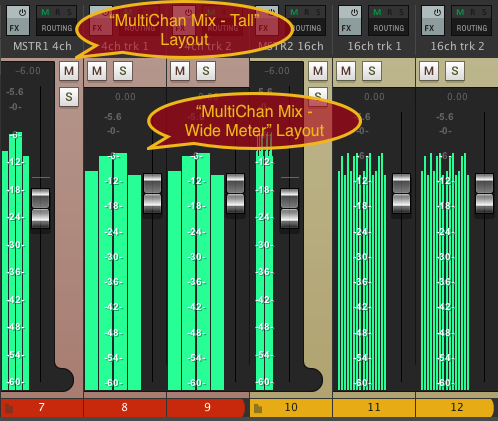 Two custom multi-channel meter styles Two custom multi-channel meter styles