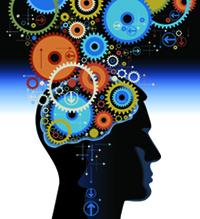 Gears as brain illustration
