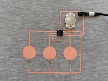 inyTouch by Afroditi Psarra - a 16bit wearable squarewave synthesizer with two oscillators and touch controls