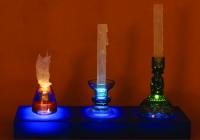glass candles, modular plexiglass base, iphones, 2019