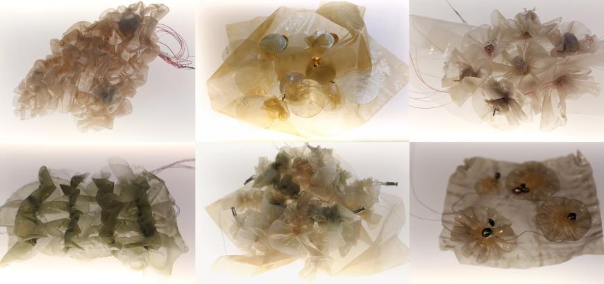 student work involving textiles