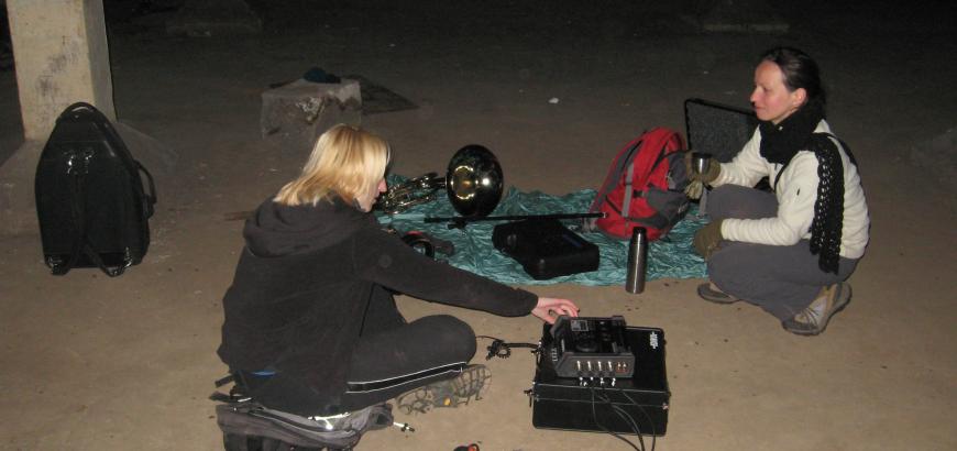 Recording in the Cistern: soprano Anna Niedźwiedź with composer Ewa Trębacz