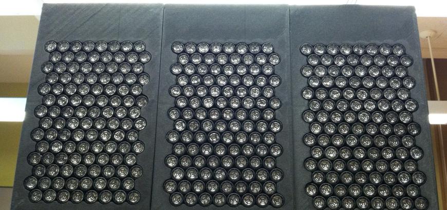 An experimental configuration multiple sound beams.