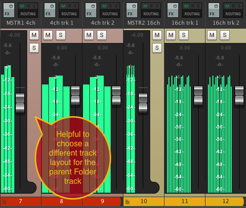 Distinguish Folder from child tracks with different Layouts